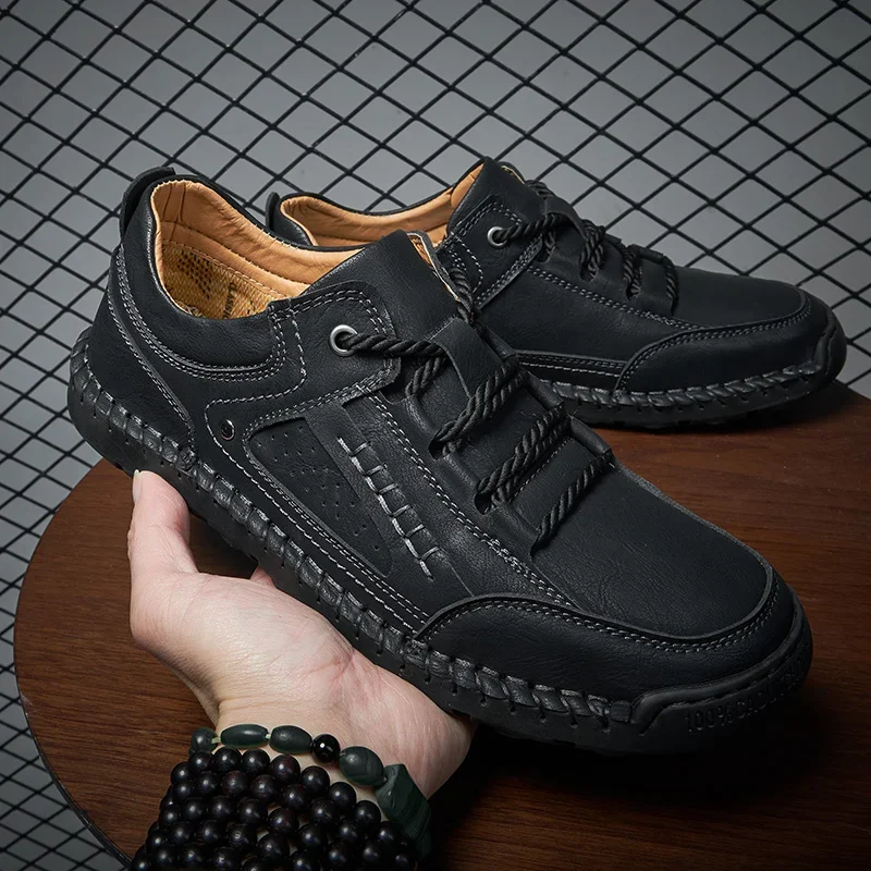 Men's Leather Casual Outdoor Hiking Sneakers