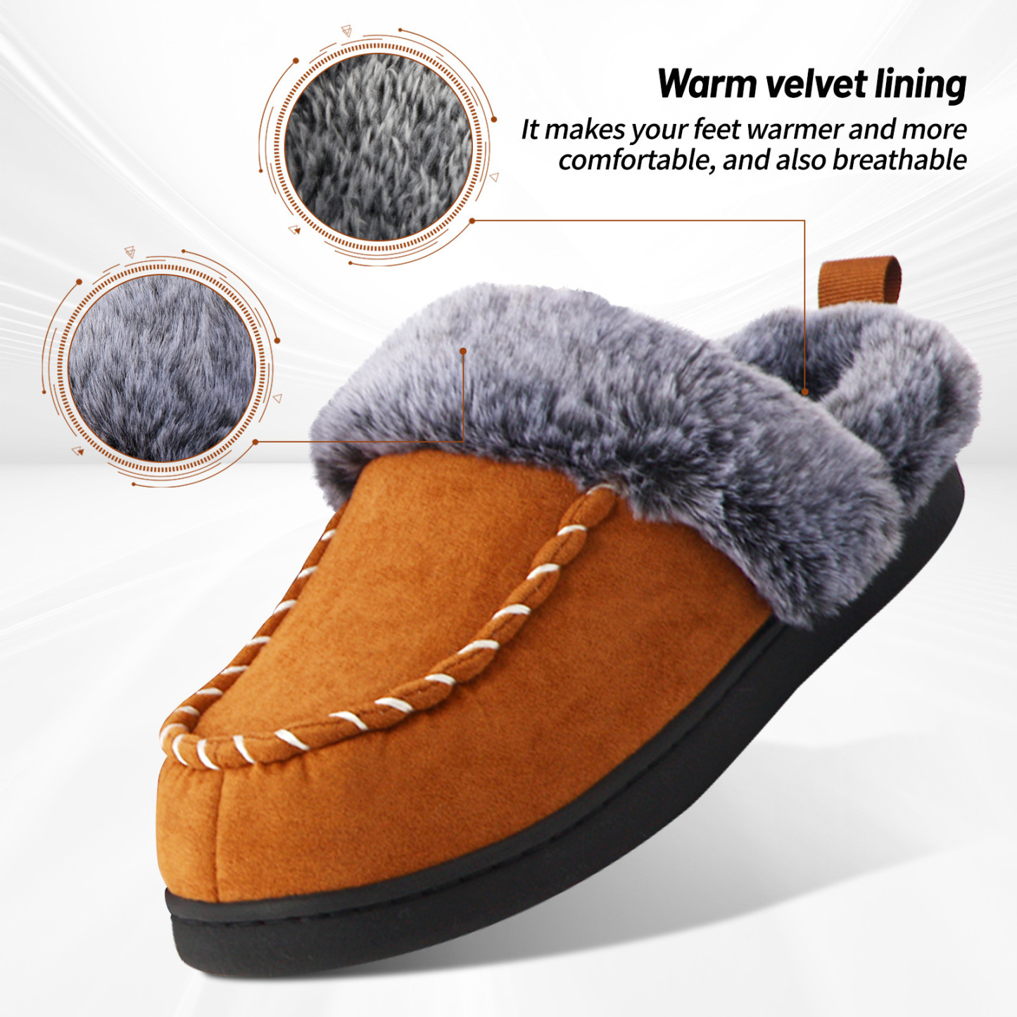 Men's winter warm velvet non-slip cotton shoes