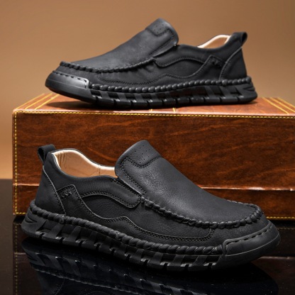 Men's Handmade Leather Non-Slip Walking Shoes