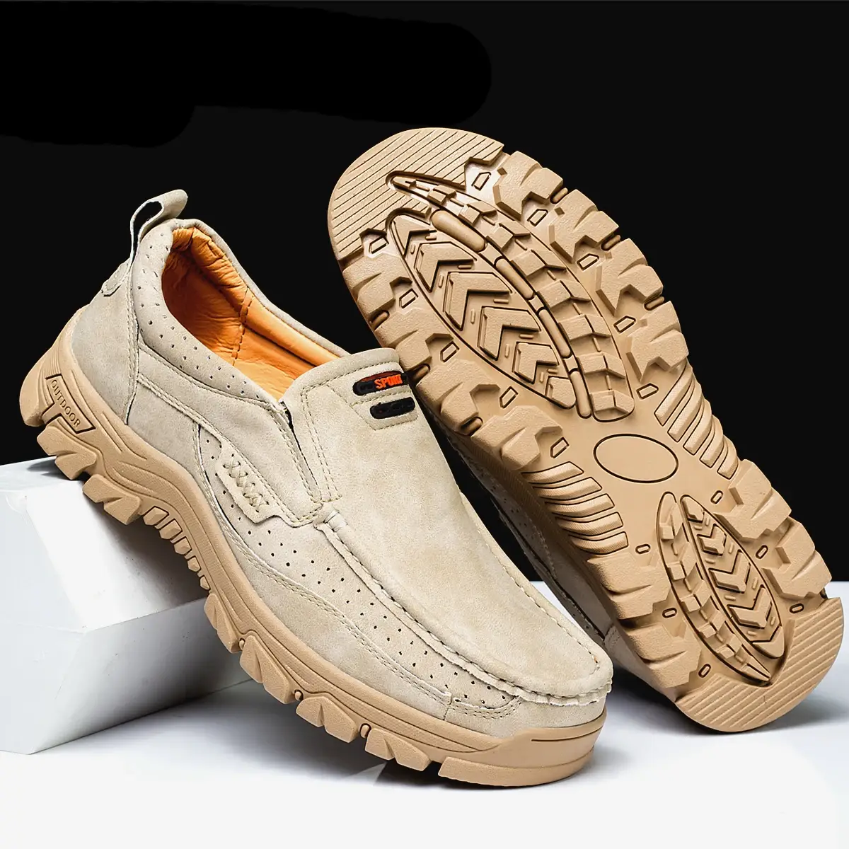 2024 Men's Non-slip Walking Leather Lightweight Breathable Casual Loafers