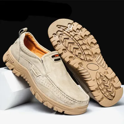 2024 Men's Non-slip Walking Leather Lightweight Breathable Casual Loafers