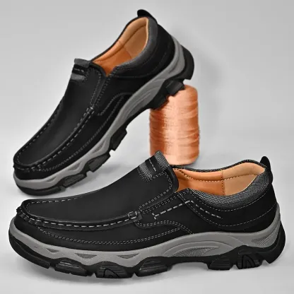 Men's Leather Casual Walking Outdoor Shoes