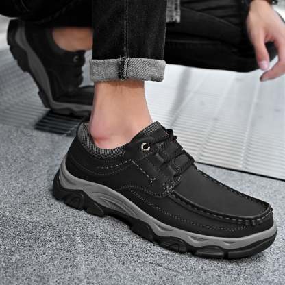 Men's Lace Leather Casual Walking Outdoor Shoes