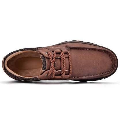 Men's Lace Leather Casual Walking Outdoor Shoes