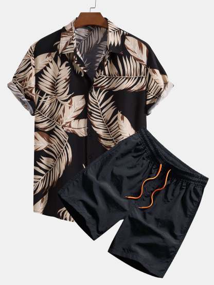 Tropical Print Shirt & Swim Shorts-Mitchell Shoes