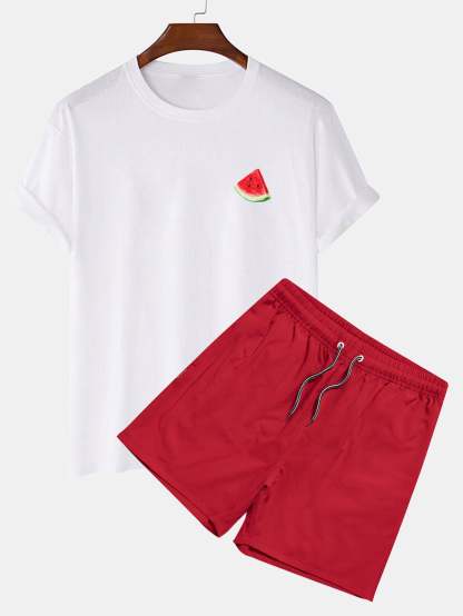 Watermelon Print T-Shirt & Swim Shorts-Mitchell Shoes