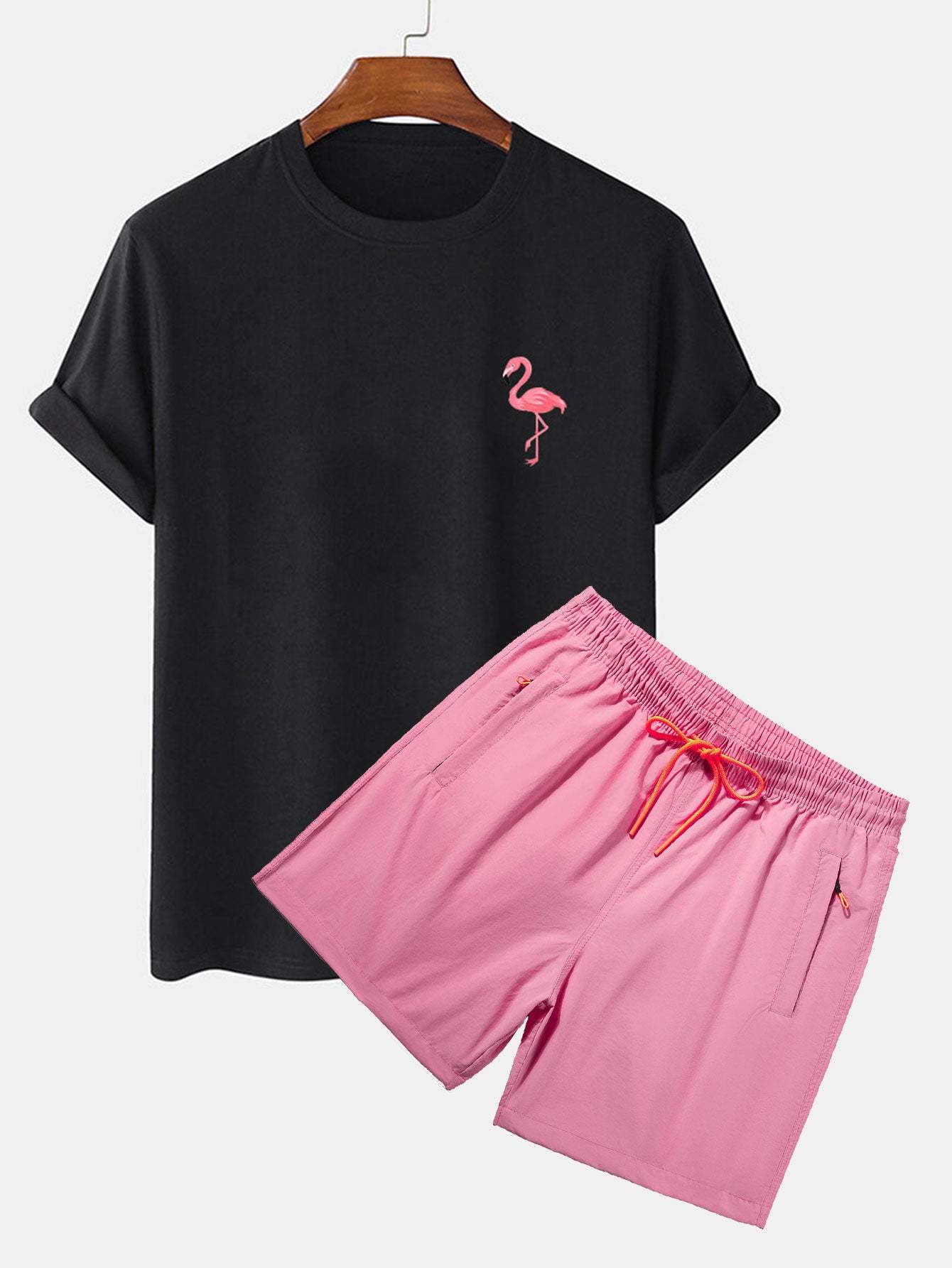 Flamingo Print T-Shirt & Swim Shorts-Mitchell Shoes