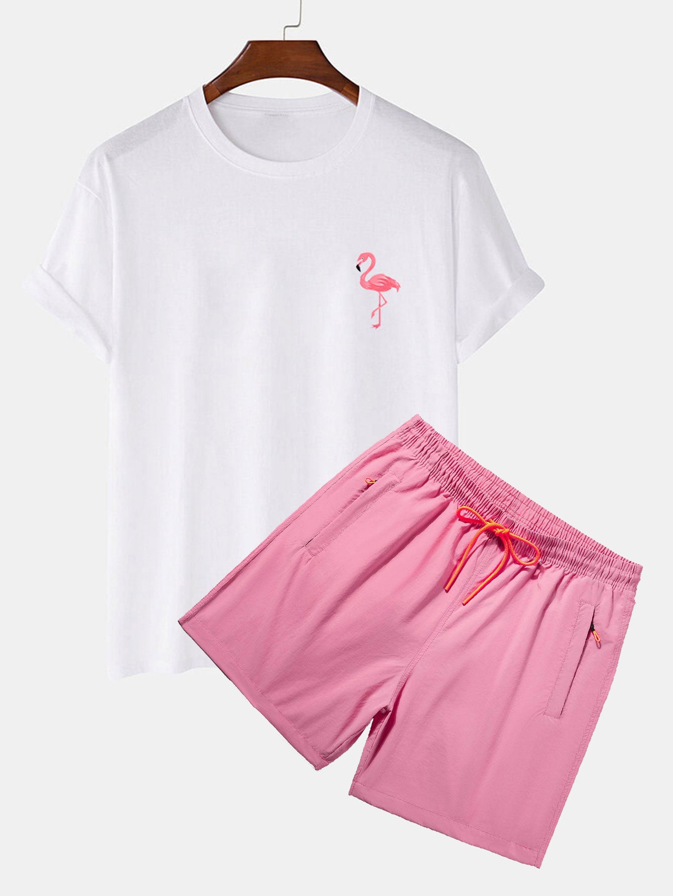 Flamingo Print T-Shirt & Swim Shorts-Mitchell Shoes