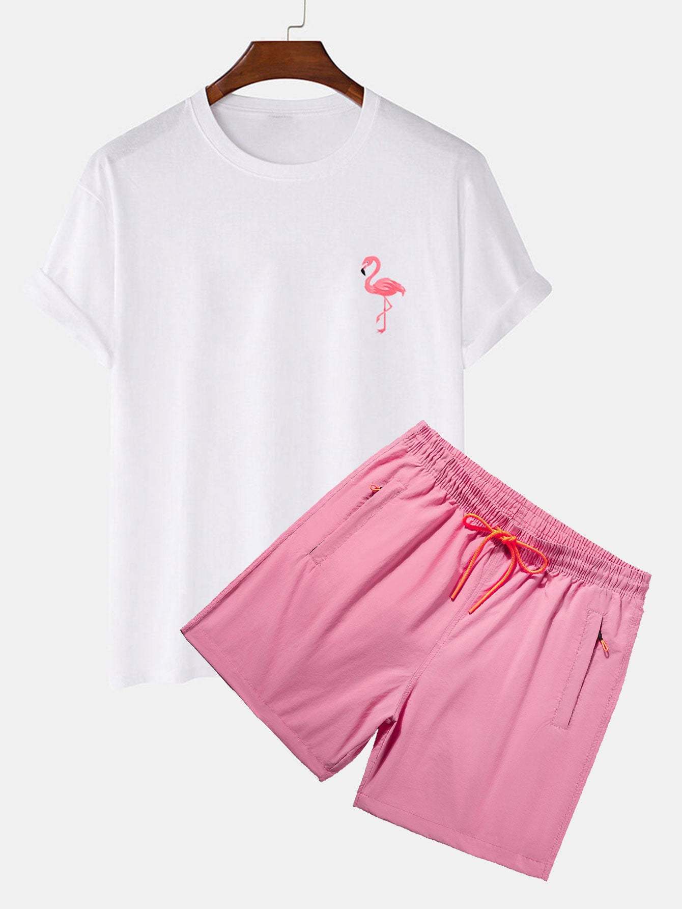 Flamingo Print T-Shirt & Swim Shorts-Mitchell Shoes