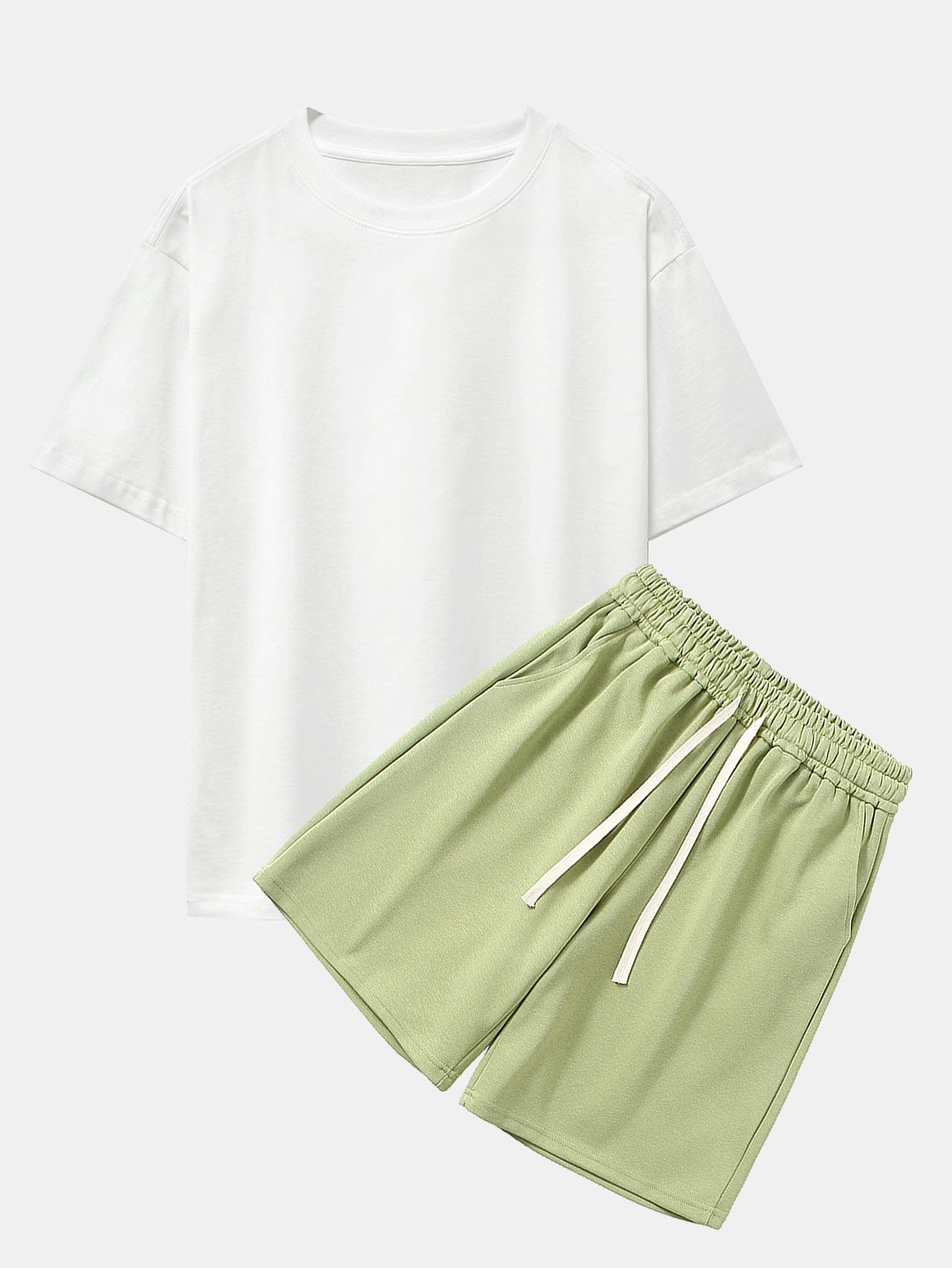 Heavy Weight Drop Shoulder Oversize T-Shirt & Jersey Shorts-Mitchell Shoes