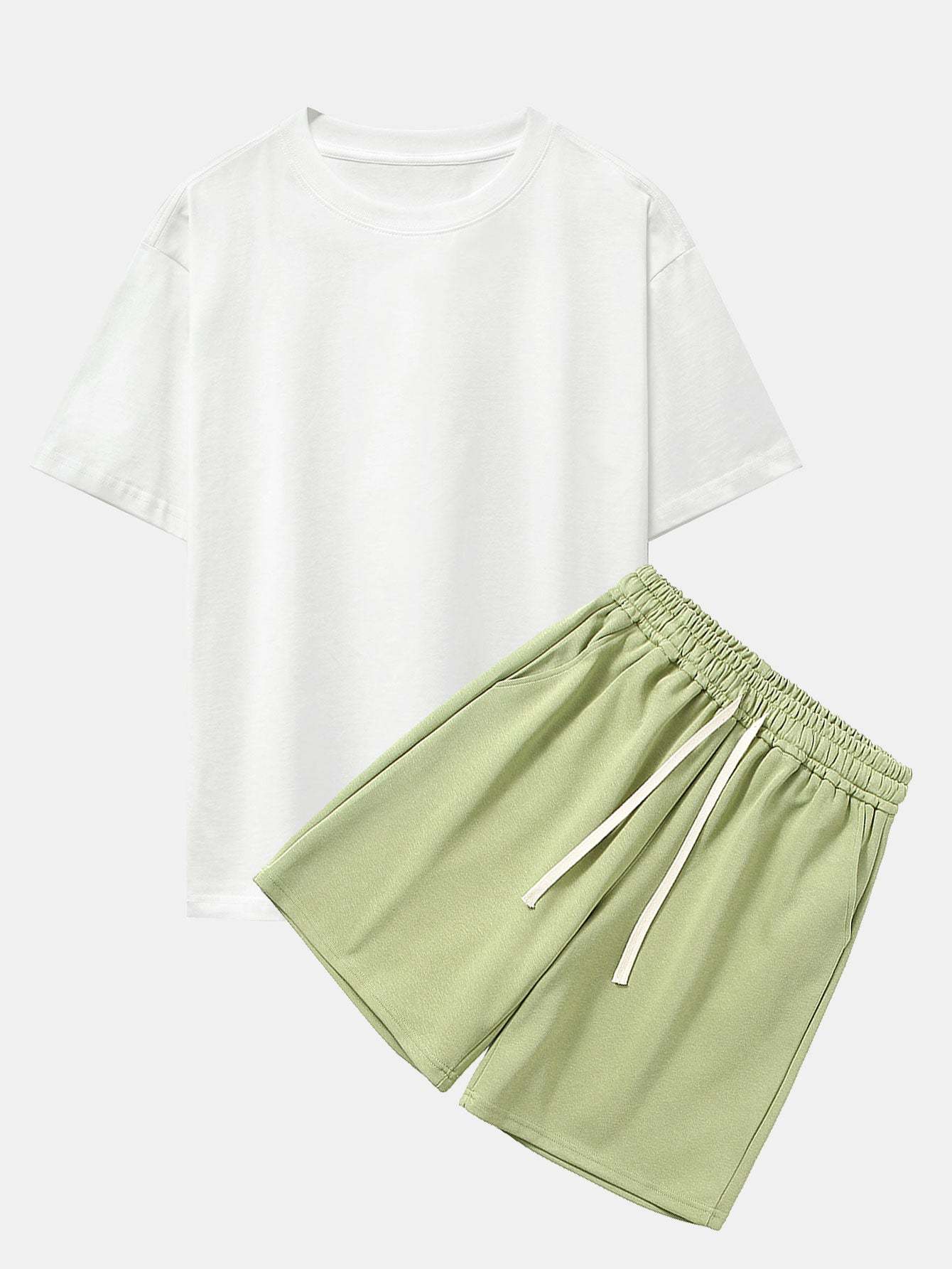 Heavy Weight Drop Shoulder Oversize T-Shirt & Jersey Shorts-Mitchell Shoes