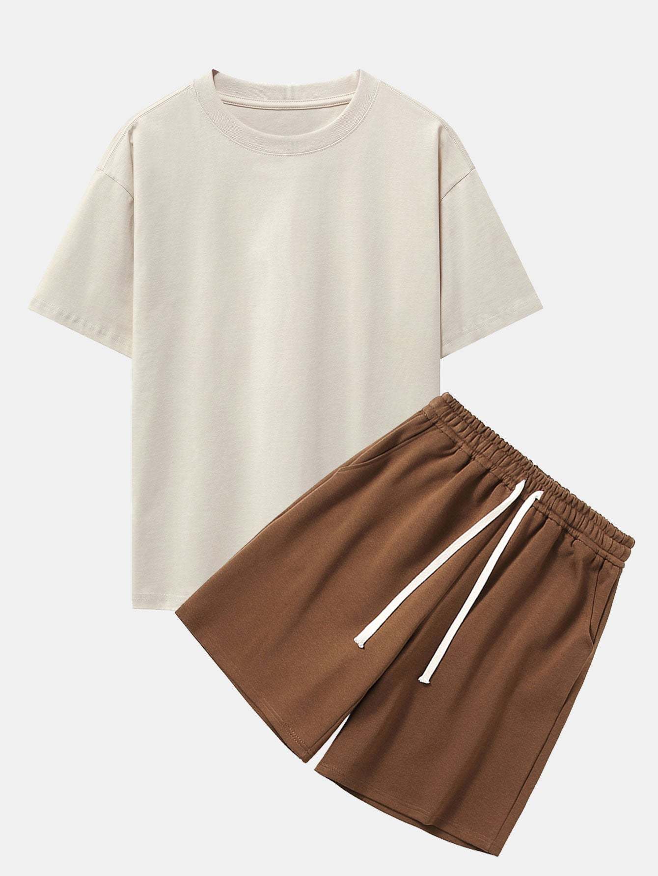 Heavy Weight Drop Shoulder Oversize T-Shirt & Jersey Shorts-Mitchell Shoes