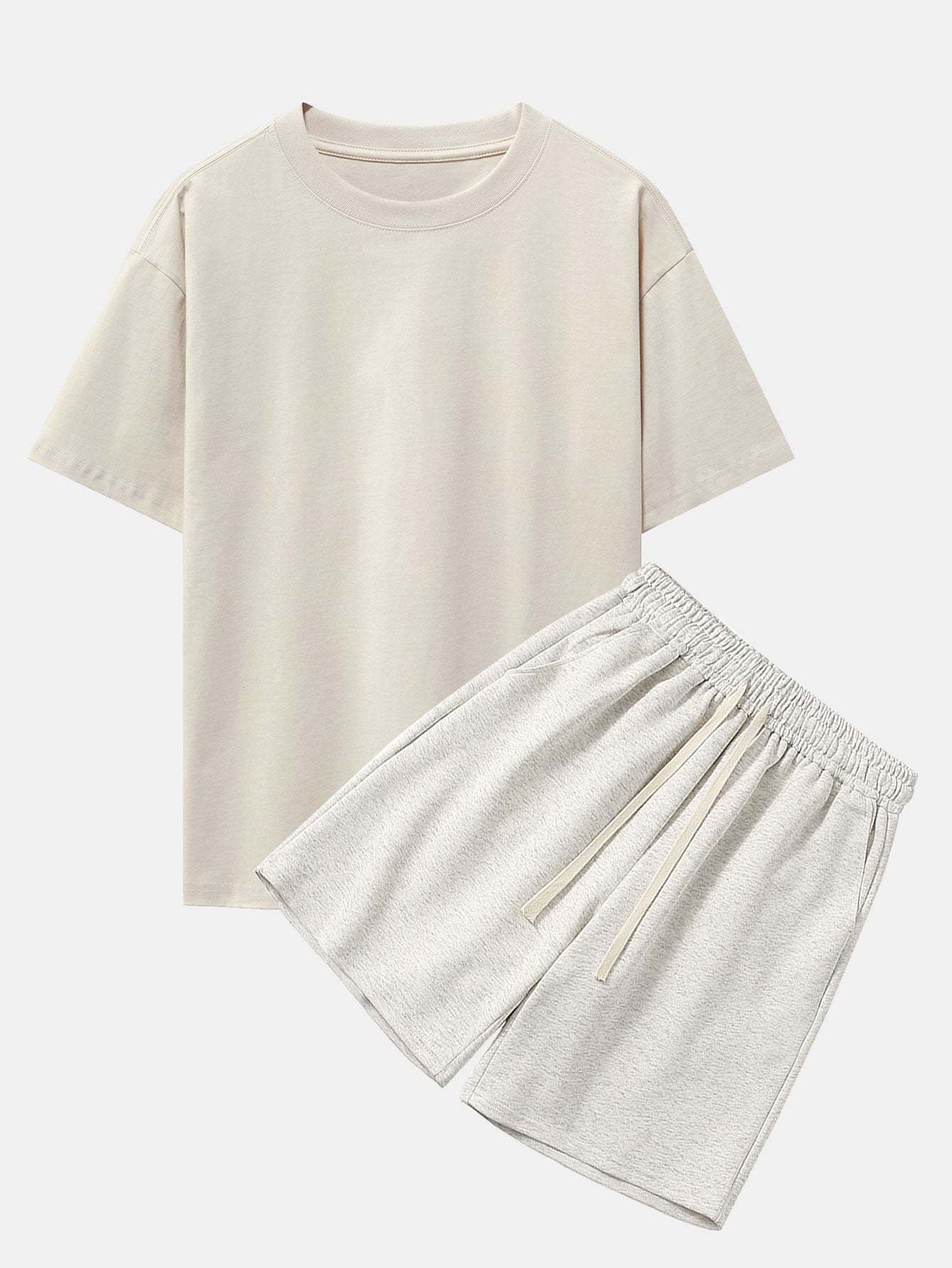 Heavy Weight Drop Shoulder Oversize T-Shirt & Jersey Shorts-Mitchell Shoes