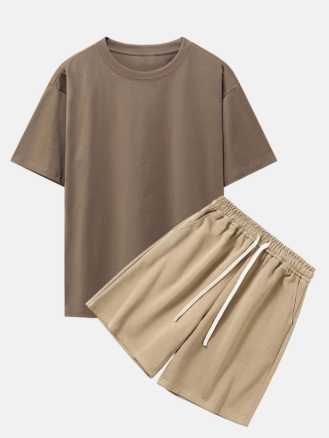 Heavy Weight Drop Shoulder Oversize T-Shirt & Jersey Shorts-Mitchell Shoes