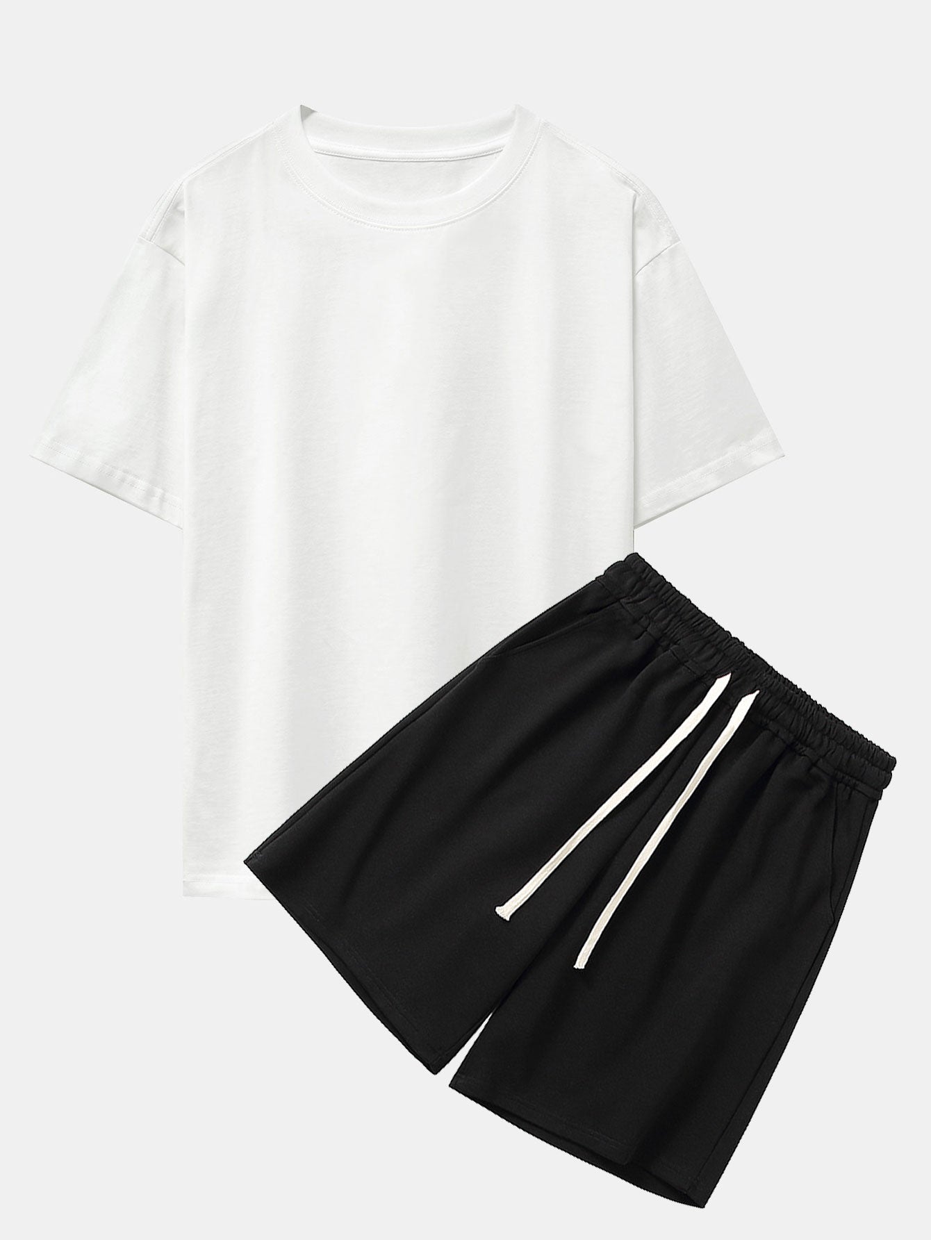 Heavy Weight Drop Shoulder Oversize T-Shirt & Jersey Shorts-Mitchell Shoes