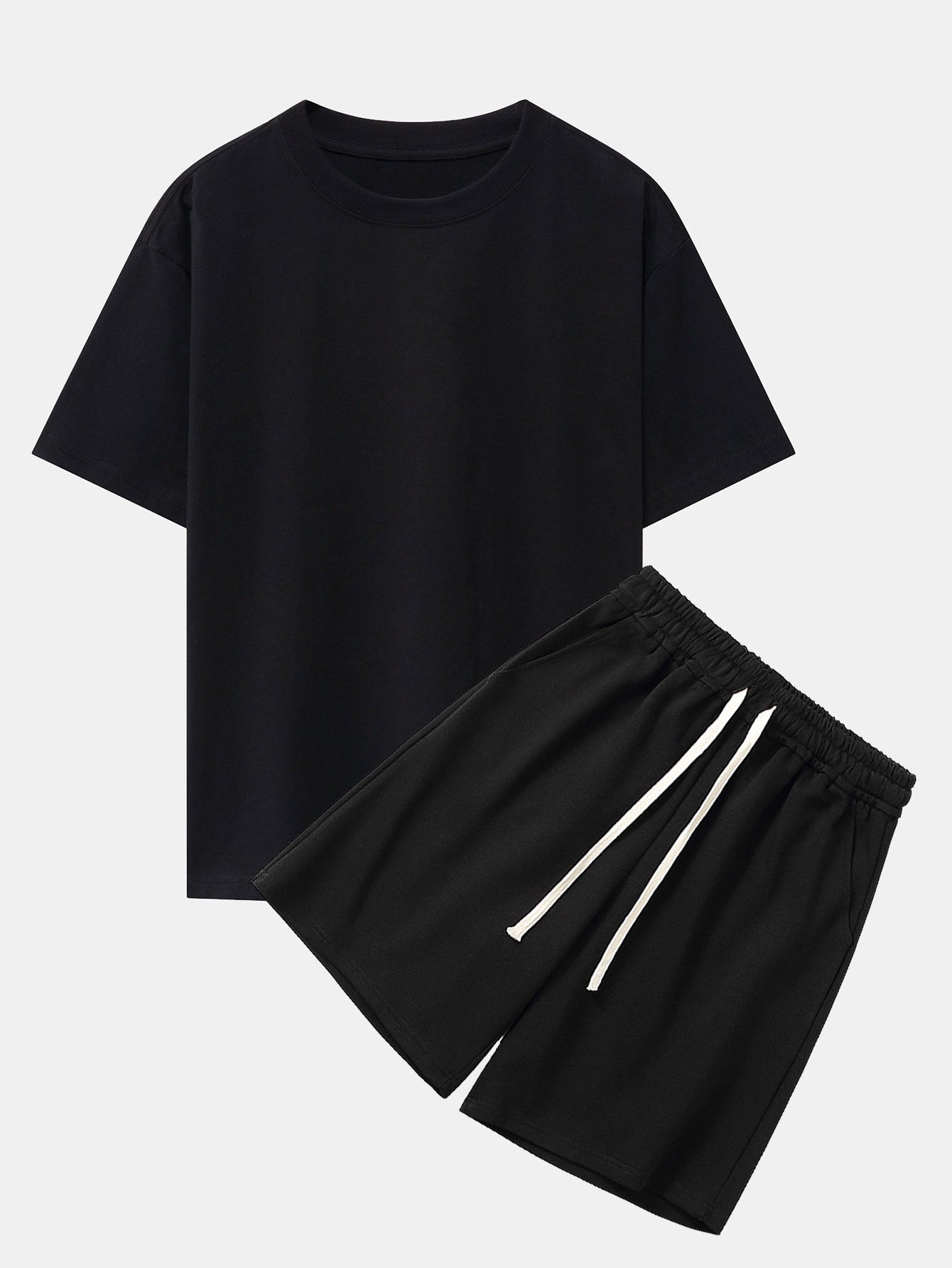 Heavy Weight Drop Shoulder Oversize T-Shirt & Jersey Shorts-Mitchell Shoes