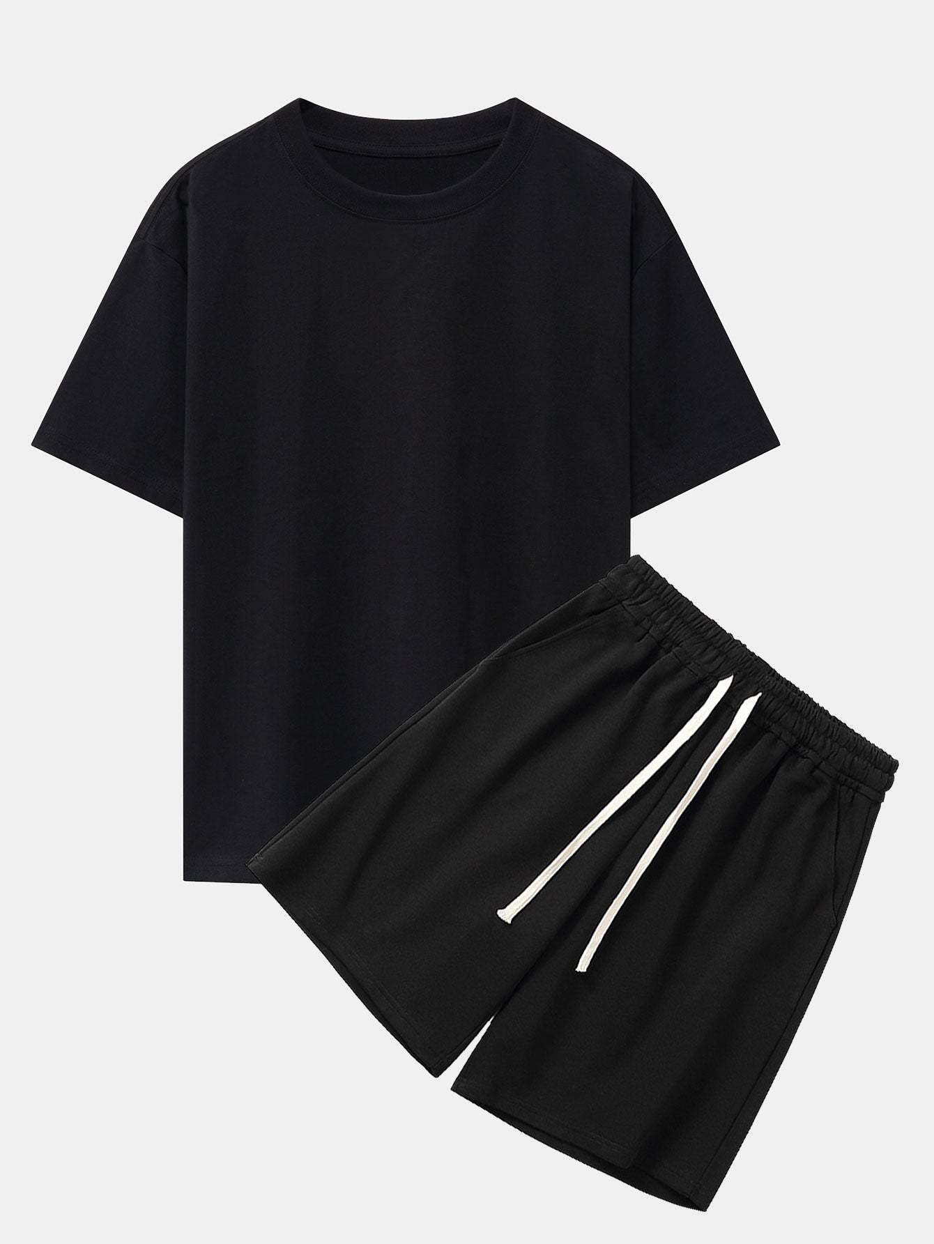 Heavy Weight Drop Shoulder Oversize T-Shirt & Jersey Shorts-Mitchell Shoes
