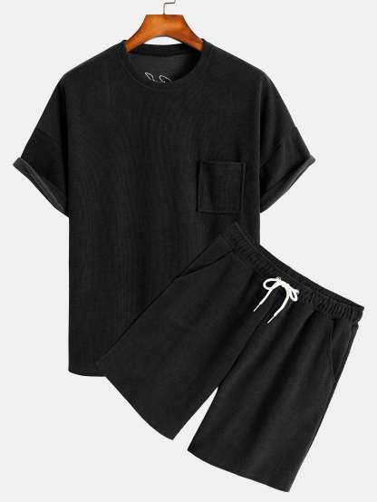 Dropped Shoulder Corduroy T-Shirt & Shorts-Mitchell Shoes