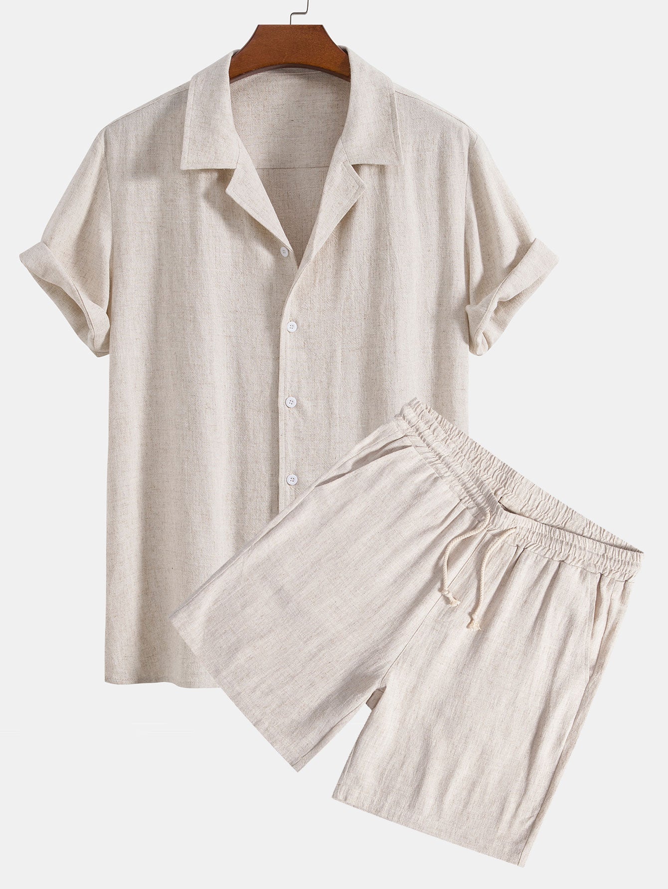 Linen Rayon Blend Cuban Shirt & Shorts-Mitchell Shoes