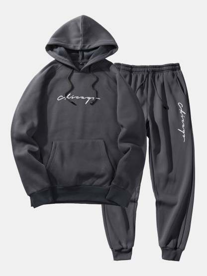 Chicago Print Raglan Hoodie & & Jogger Pants-Mitchell Shoes