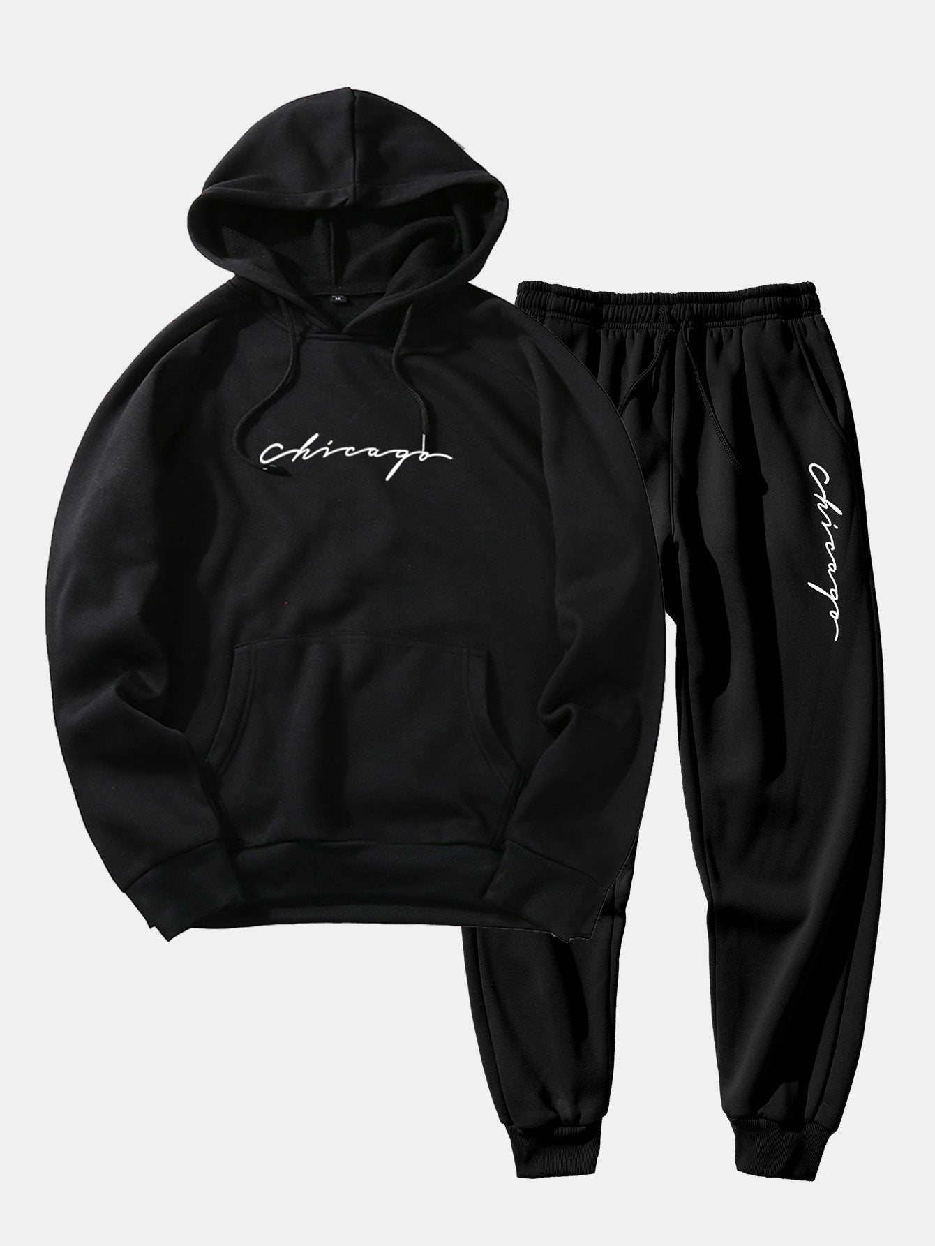 Chicago Print Raglan Hoodie & & Jogger Pants-Mitchell Shoes