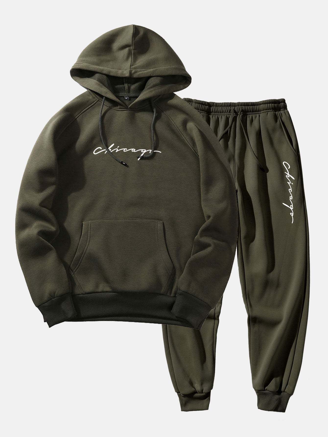 Chicago Print Raglan Hoodie & & Jogger Pants-Mitchell Shoes