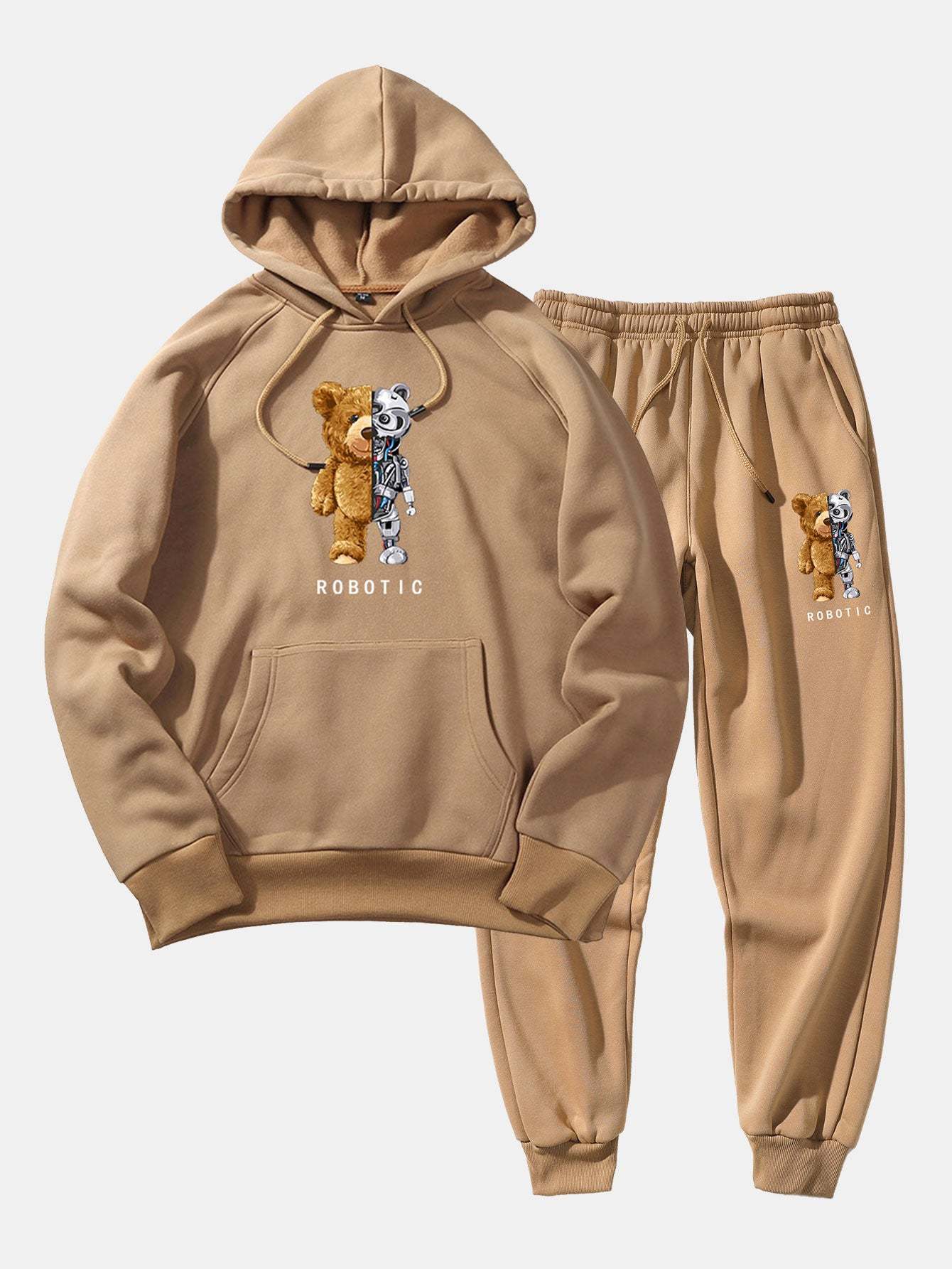 Robot Bear Graphic Hoodies & Jogger Pants-Mitchell Shoes