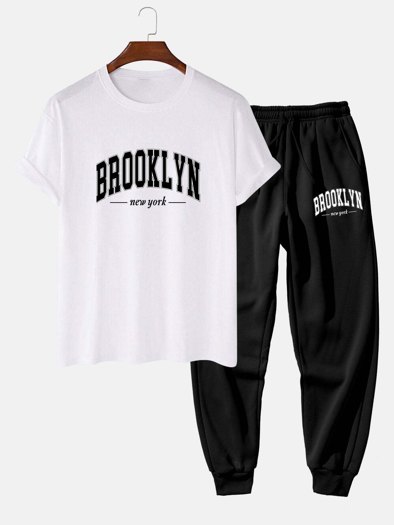 Brooklyn Print T-Shirt  & Jogger Pants-Mitchell Shoes