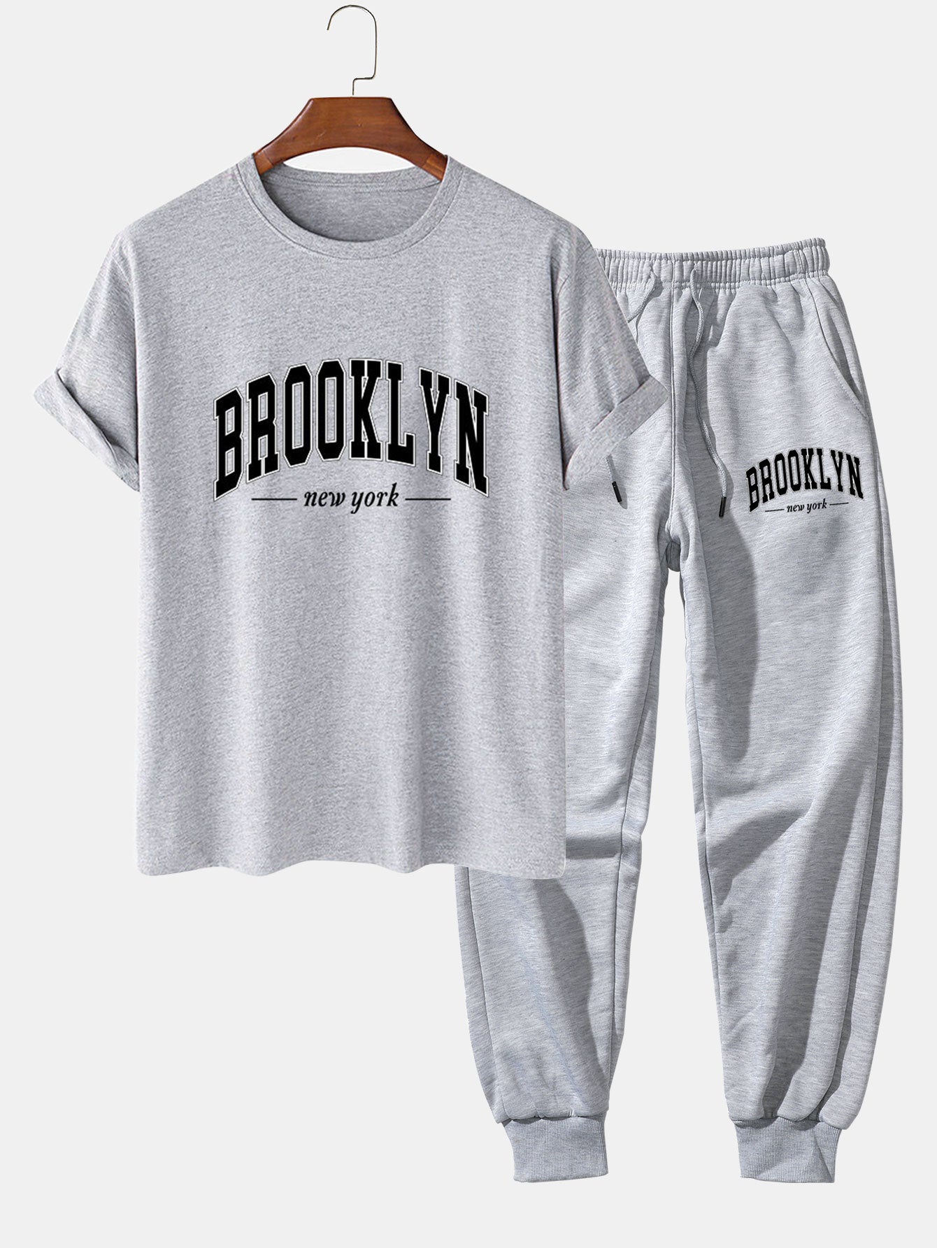 Brooklyn Print T-Shirt  & Jogger Pants-Mitchell Shoes