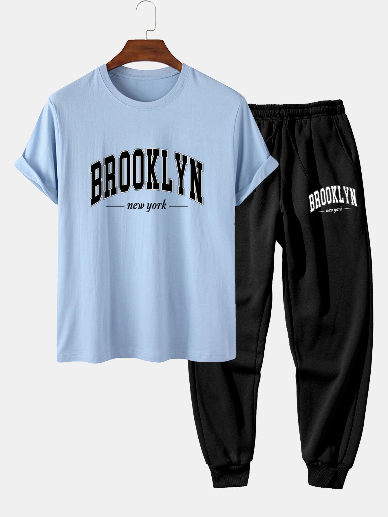 Brooklyn Print T-Shirt  & Jogger Pants-Mitchell Shoes