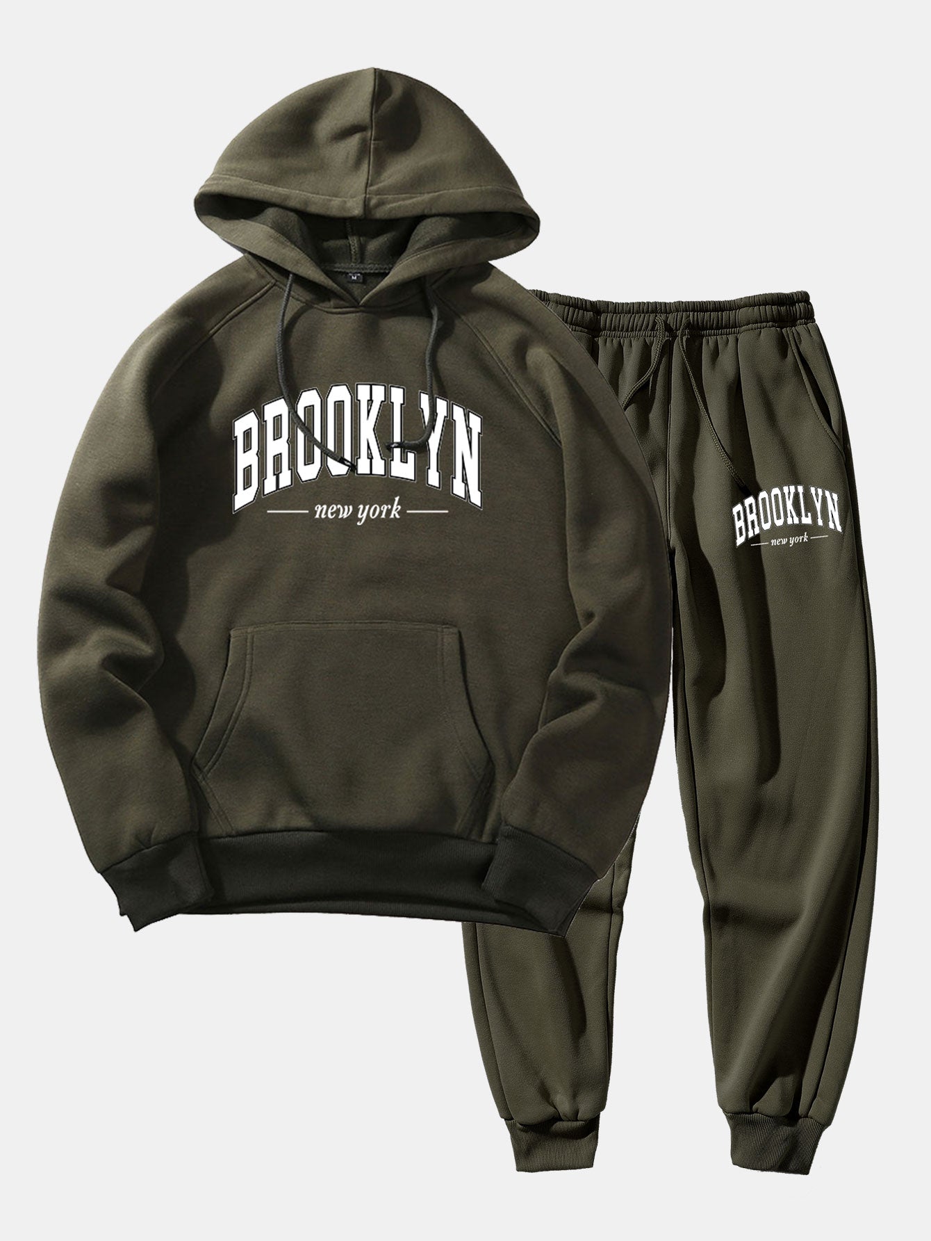 Brooklyn Letter Print Hoodie & Jogger Pants-Mitchell Shoes