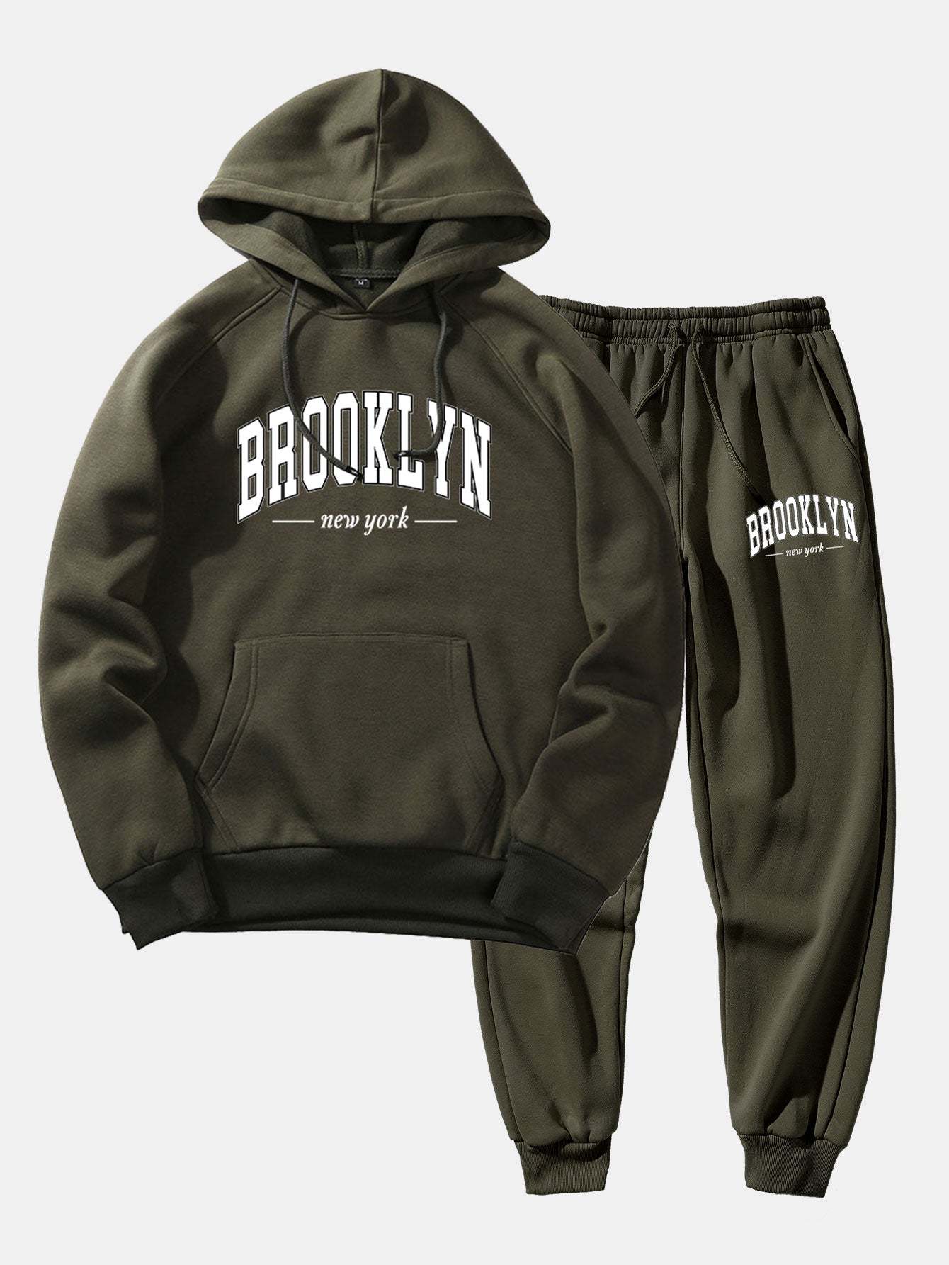 Brooklyn Letter Print Hoodie & Jogger Pants-Mitchell Shoes