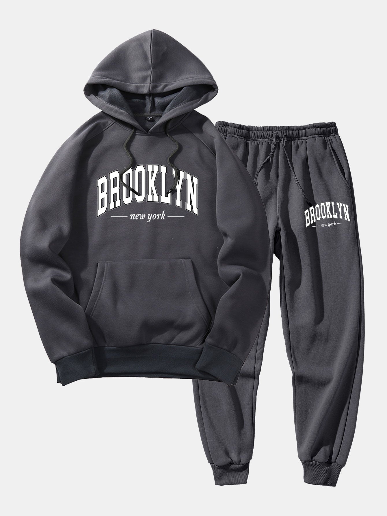 Brooklyn Letter Print Hoodie & Jogger Pants-Mitchell Shoes