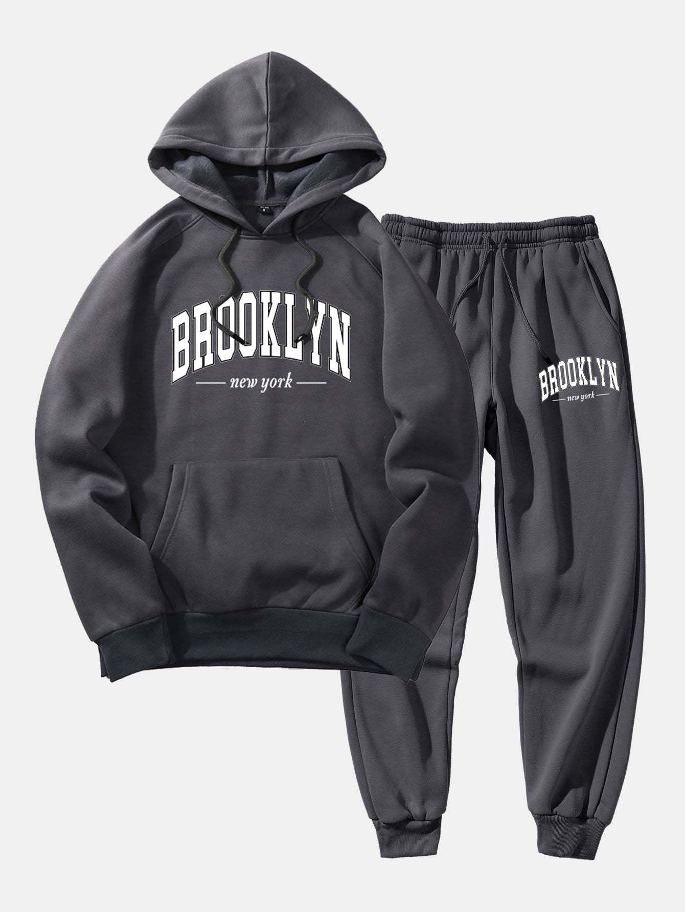 Brooklyn Letter Print Hoodie & Jogger Pants-Mitchell Shoes