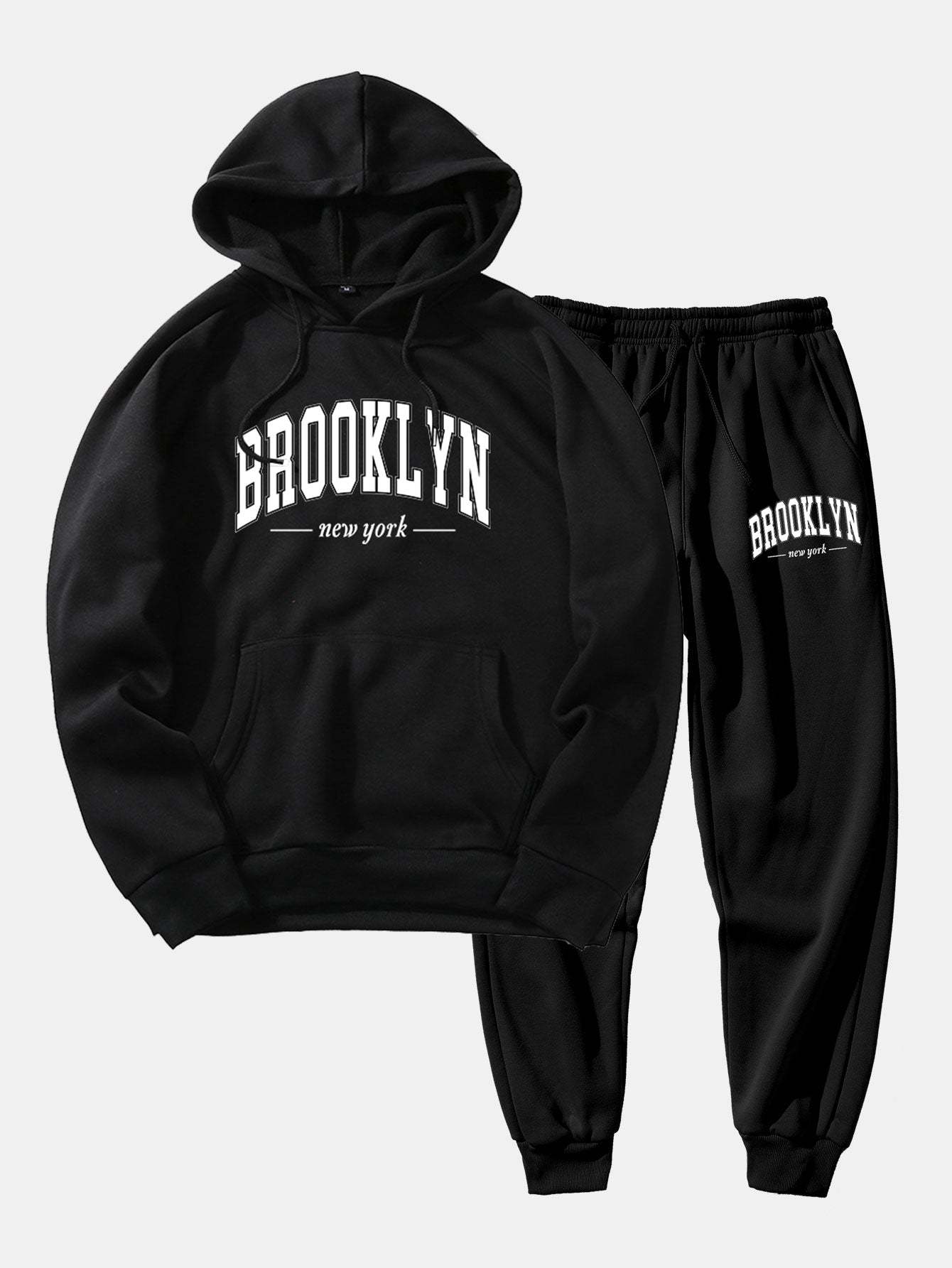 Brooklyn Letter Print Hoodie & Jogger Pants-Mitchell Shoes