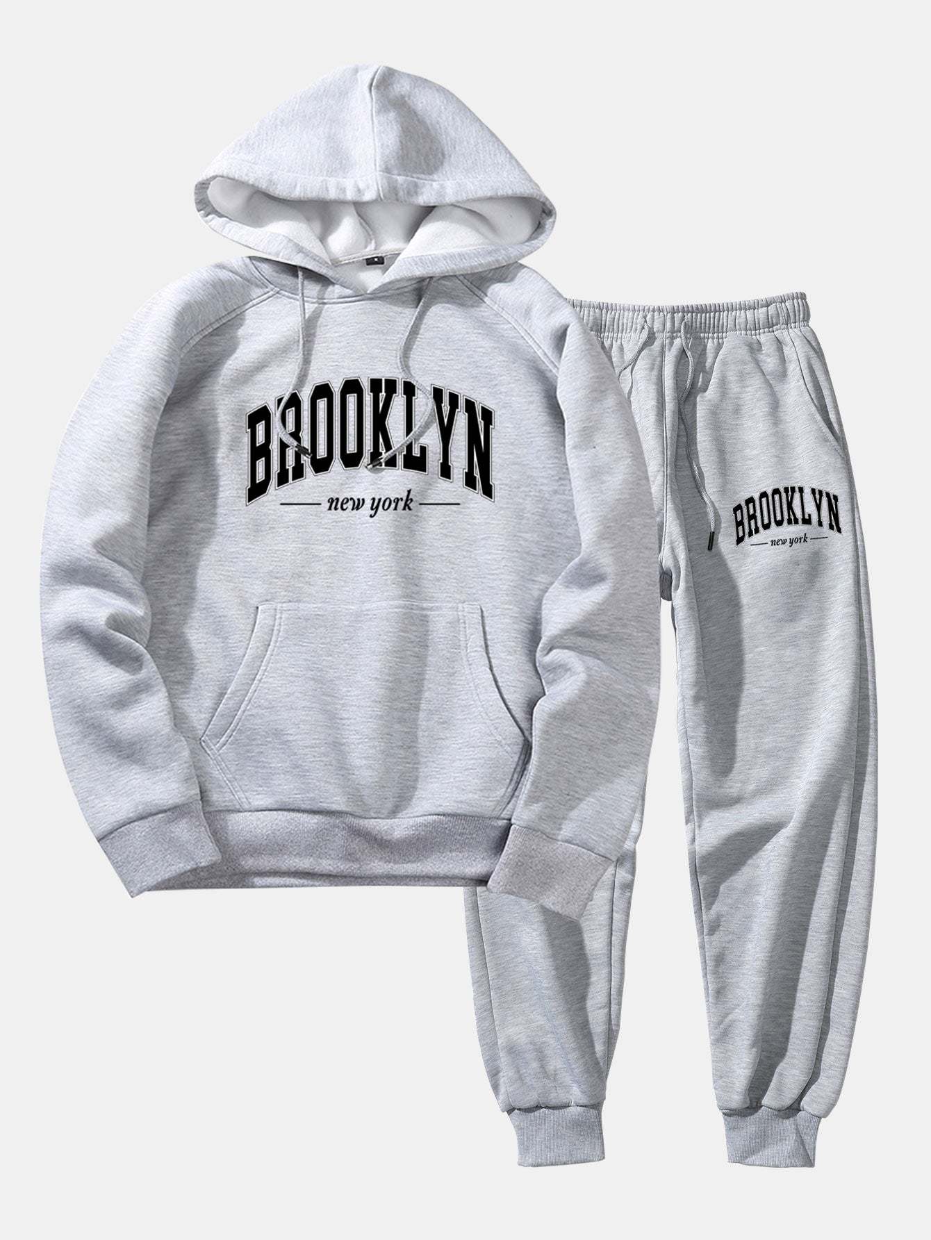 Brooklyn Letter Print Hoodie & Jogger Pants-Mitchell Shoes