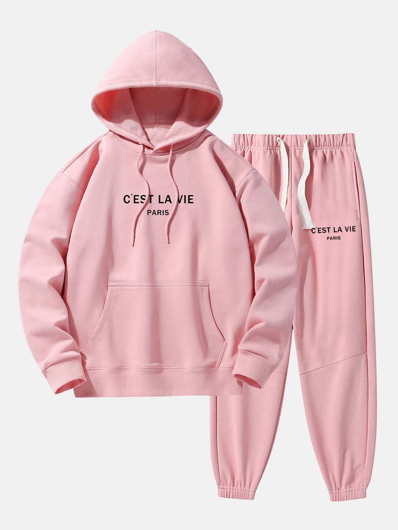 Paris Print Cotton Blend Hoodie & Jogger Pants-Mitchell Shoes