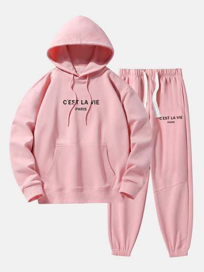 Paris Print Cotton Blend Hoodie & Jogger Pants-Mitchell Shoes