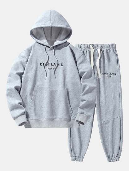Paris Print Cotton Blend Hoodie & Jogger Pants-Mitchell Shoes
