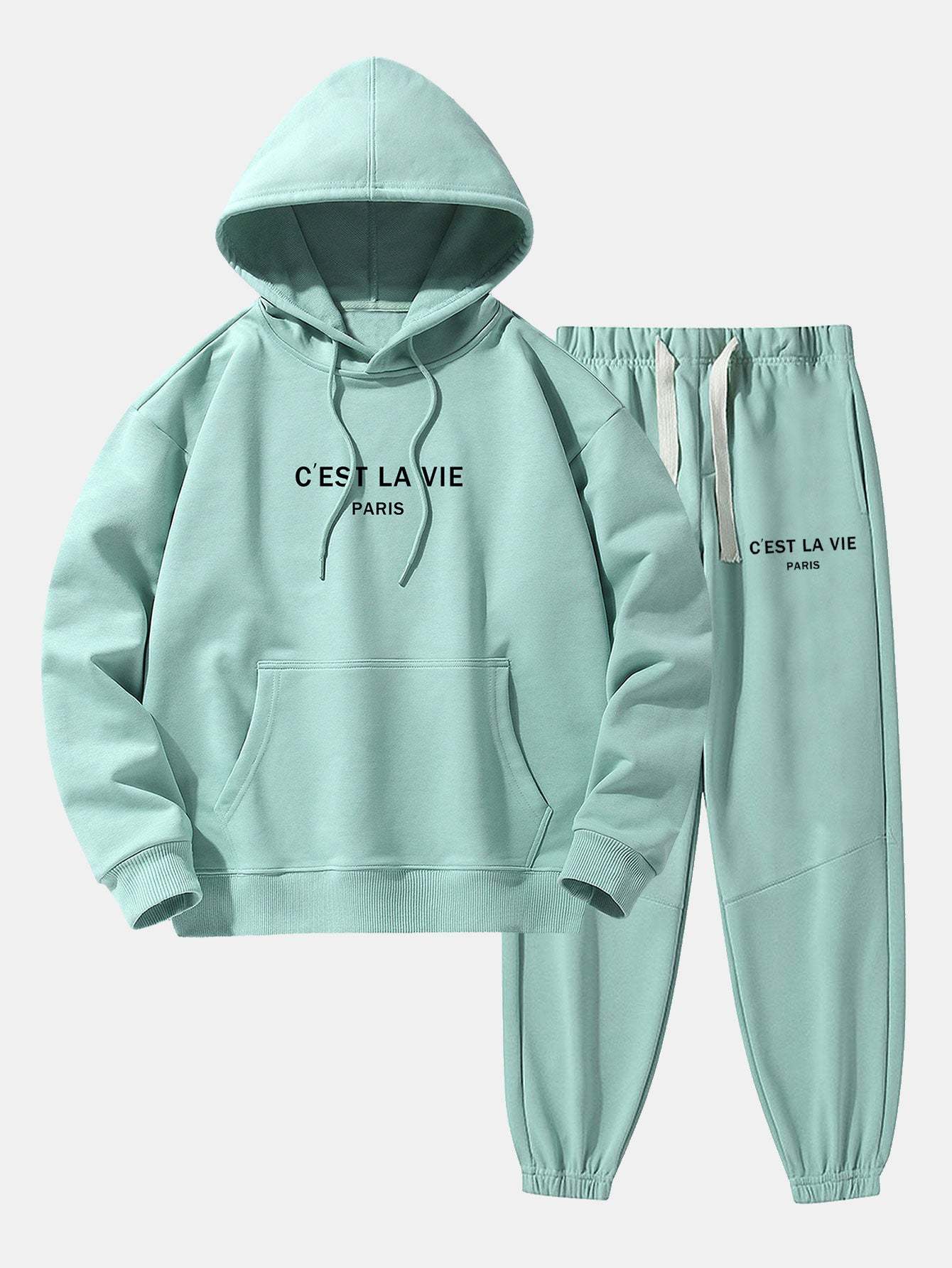 Paris Print Cotton Blend Hoodie & Jogger Pants-Mitchell Shoes