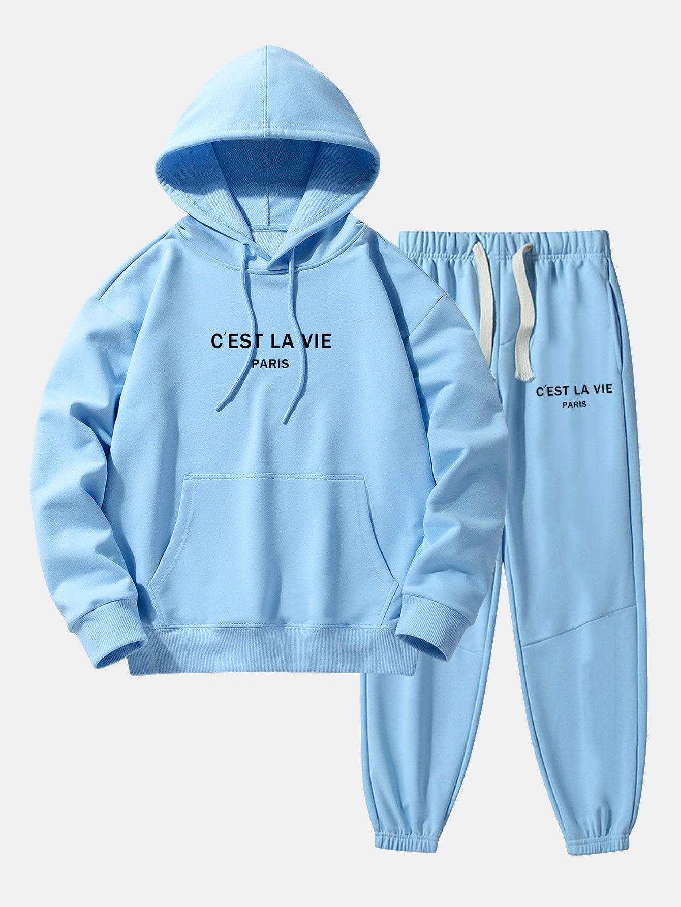 Paris Print Cotton Blend Hoodie & Jogger Pants-Mitchell Shoes