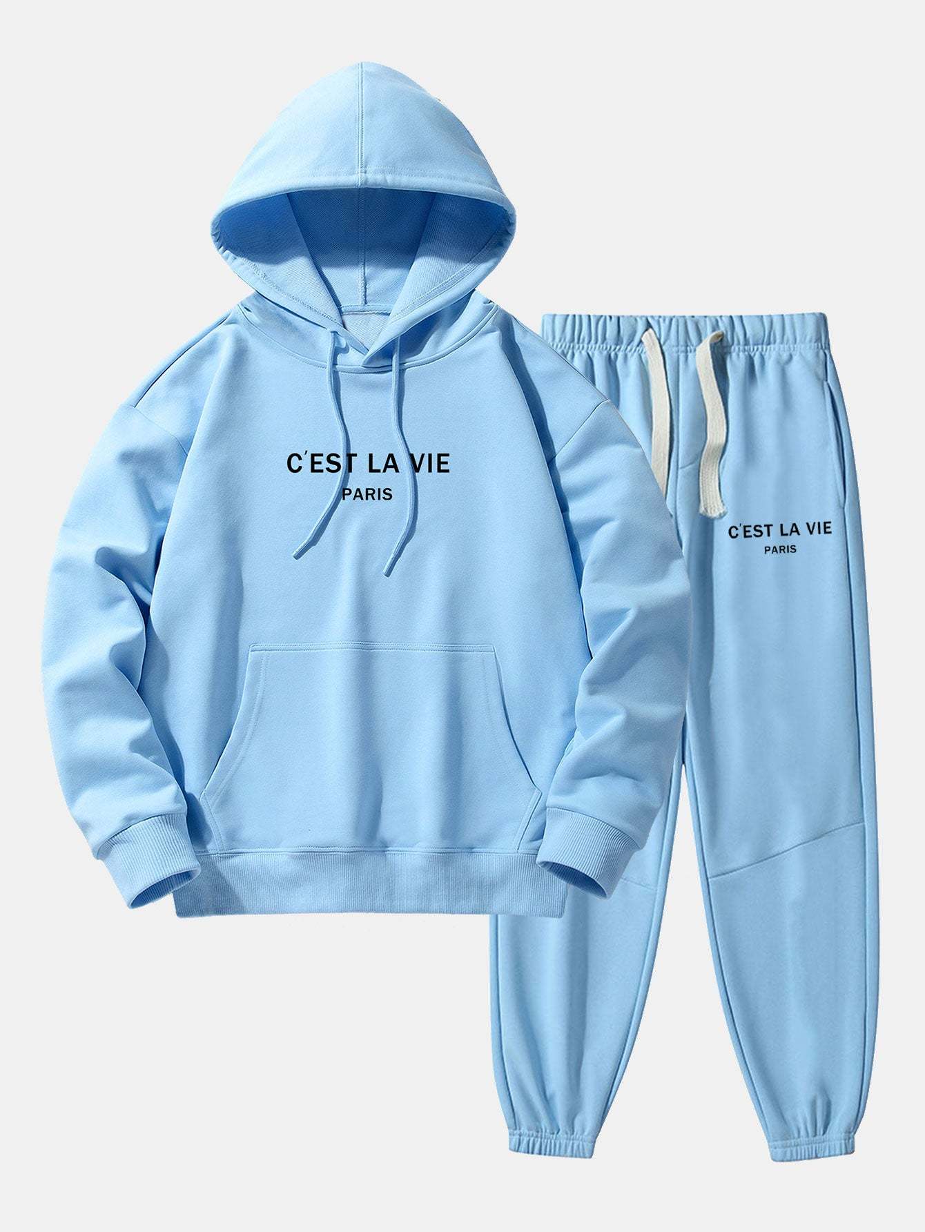Paris Print Cotton Blend Hoodie & Jogger Pants-Mitchell Shoes