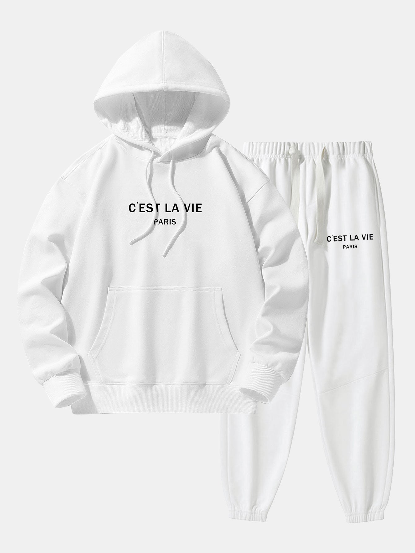 Paris Print Cotton Blend Hoodie & Jogger Pants-Mitchell Shoes