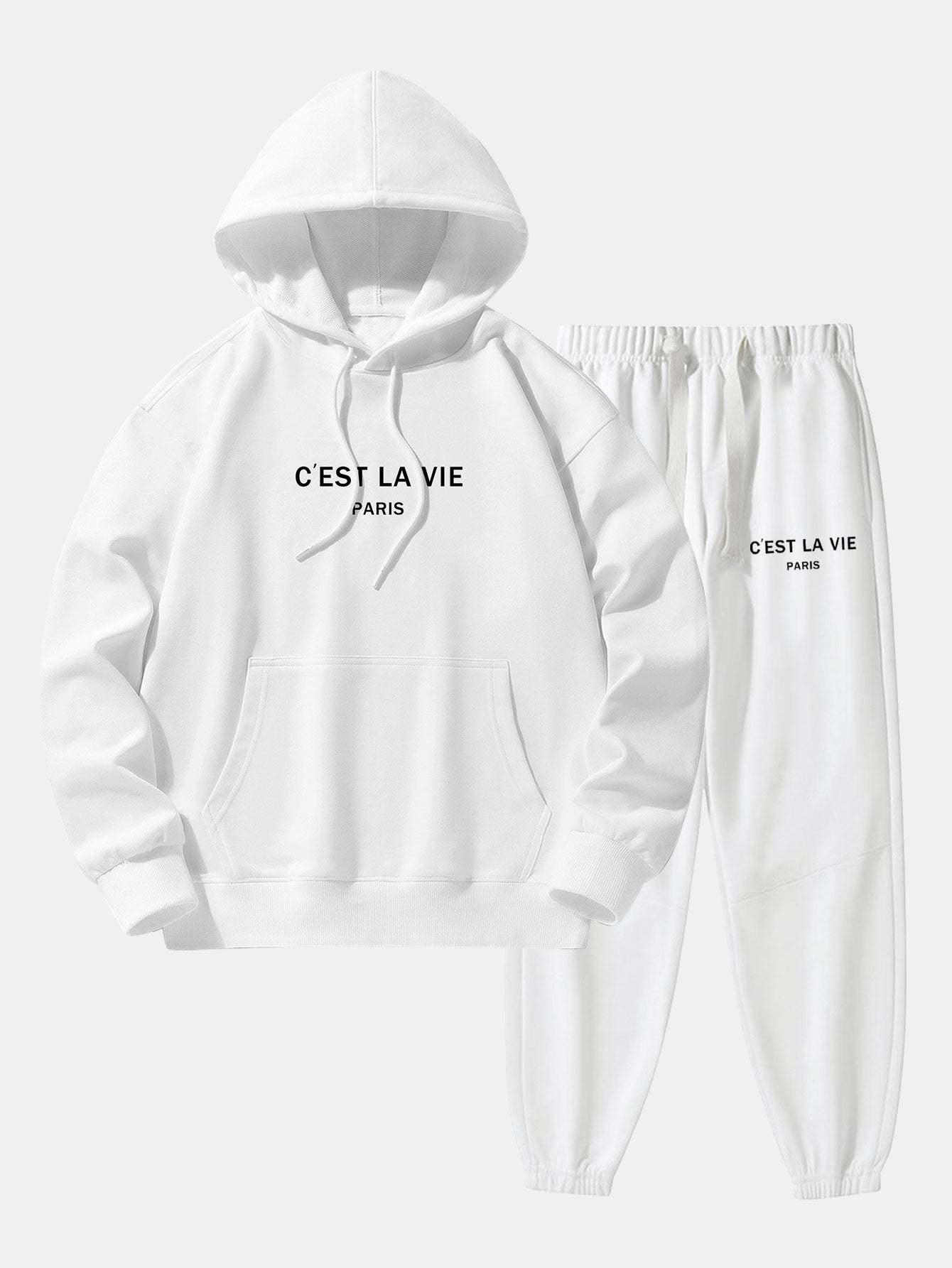 Paris Print Cotton Blend Hoodie & Jogger Pants-Mitchell Shoes