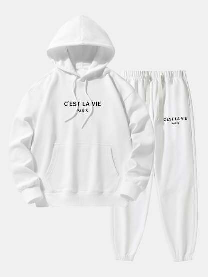 Paris Print Cotton Blend Hoodie & Jogger Pants-Mitchell Shoes
