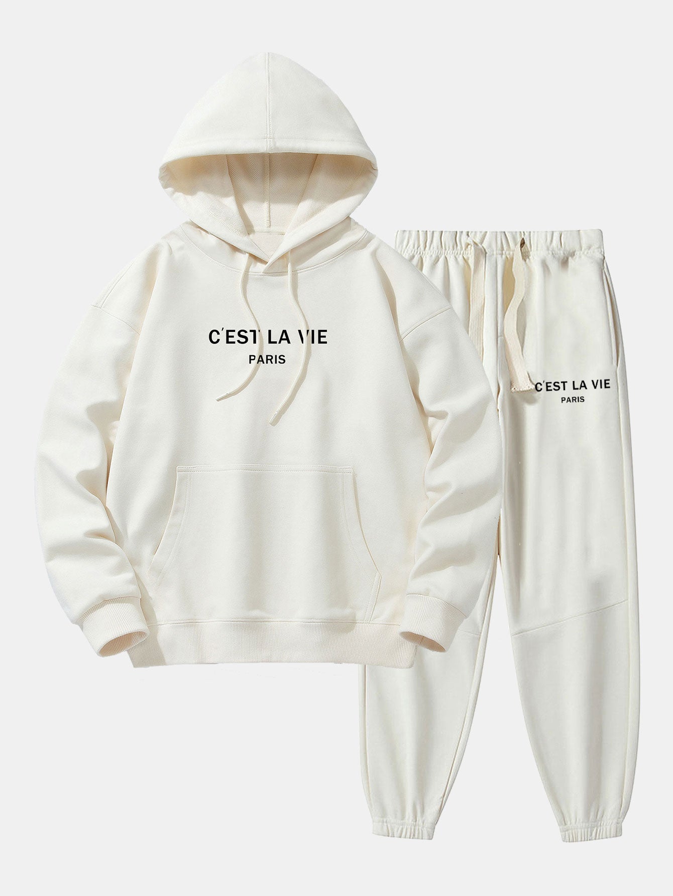Paris Print Cotton Blend Hoodie & Jogger Pants-Mitchell Shoes