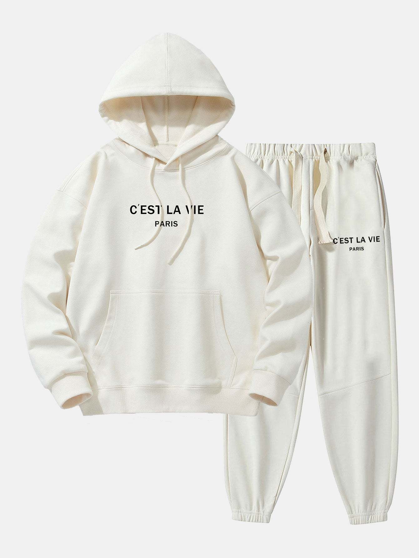 Paris Print Cotton Blend Hoodie & Jogger Pants-Mitchell Shoes