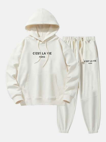 Paris Print Cotton Blend Hoodie & Jogger Pants-Mitchell Shoes