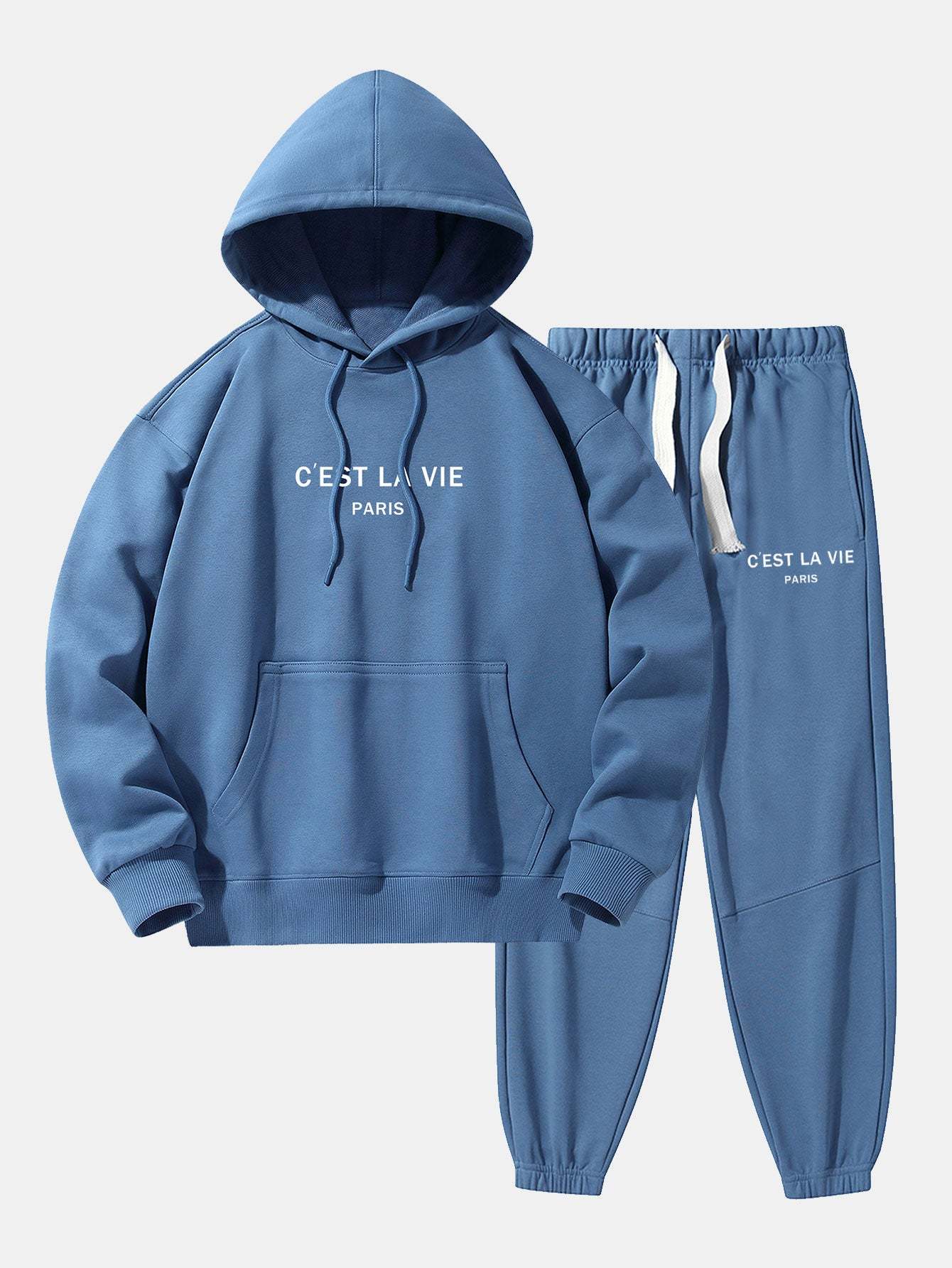 Paris Print Cotton Blend Hoodie & Jogger Pants-Mitchell Shoes