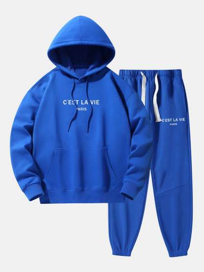 Paris Print Cotton Blend Hoodie & Jogger Pants-Mitchell Shoes